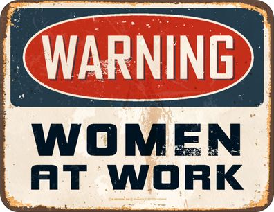 Blechschild/ Magnet 7 x 9 cm, Women at work, Werbeschild RAHMENLOS® Art. 2487