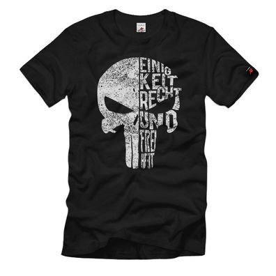 Skull Einigkeit Recht und Freiheit Deutschland Bundeswehr Tactical T-Shirt#37370