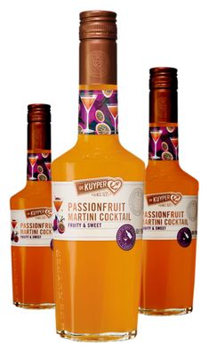 3 x De Kuyper Passionfruit Martini / Pornstar Martini Cocktail - Ready to Serve
