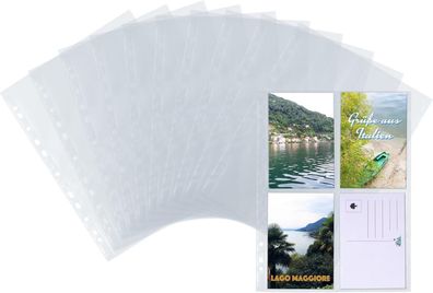 HERMA 7599 Fotohüllen für Ordner, 250 Stück, 10x15 cm, 4 Fächer geteilt, beidseitig s