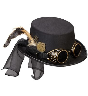 Steampunk Hut mit Brille und Zahnrad