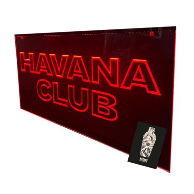 Havana Club LED Reklame – Stilvolle Leuchtreklame in Rot
