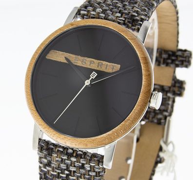 ESPRIT Herrenuhr Plywood Black Grey Canvas - G ES1G030L0045