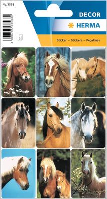 HERMA 3568 Tiere Sticker, Pferdeköpfe (27 Aufkleber, Papier, matt) selbstklebend, per
