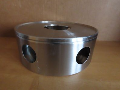 Stövchen rund für Teelicht silberfarben Metall ca. 15,5 cm Ø TCM