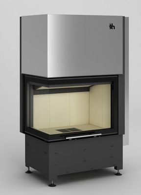 Wassergeführter Kamineinsatz 12KW Volcano WLTh-12 mit Rahmenloser Hebetür