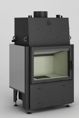 Wassergeführter Kamineinsatz 18KW Volcano W-18 seitliche Öffnung