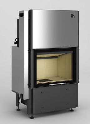 Wassergeführter Kamineinsatz 12KW Volcano WTh-12 - Rahmenlose Hebetür