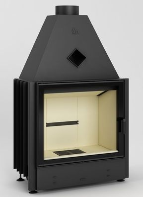 Kamineinsatz 11KW Volcano ST - Rahmenlose, Seitlich geöffnete Schwenktür