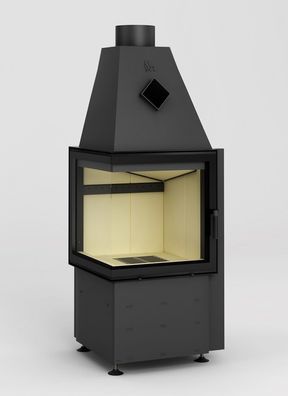 Kamineinsatz 7,5KW Smart 2LT - Rahmenlose Tür - Eckkamineinsatz, seitlich zu öffnen