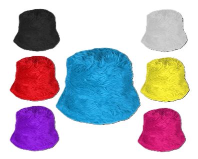 Fellmütze Plüschhut Fell Fischerhut Power Plüsch Hut Plüschmütze Karneval