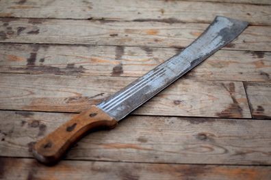 riesige Machete mit Holzgriff 65cm Antik Alt Vintage Buschmesser Metall Haumesser