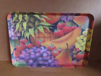 Serviertablett Tablett Motiv Früchte ca. 44,5 x 31 cm Kunststoff