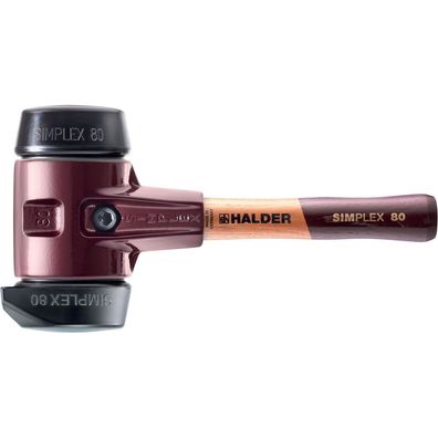 HALDER Simplex Schonhammer Ø 80 mm Gummi mit Standfuß und extra kurzem Stiel Termp