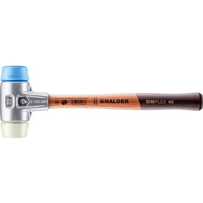 HALDER Simplex Schonhammer Ø 40 mm TPE-soft blau / Nylon mit Aluminiumgehäuse