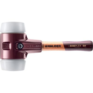 HALDER Simplex Schonhammer Ø 80 mm Superplastik kurzer Stiel mit Tempergussgehäuse