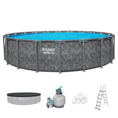 APX365™ Winterfestes Frame Pool Komplett-Set mit Sandfilteranlage Ø 610 x 132 cm,
