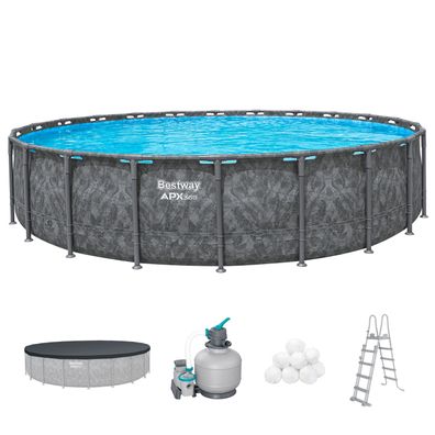 APX365™ Winterfestes Frame Pool Komplett-Set mit Sandfilteranlage Ø 671 x 132 cm,