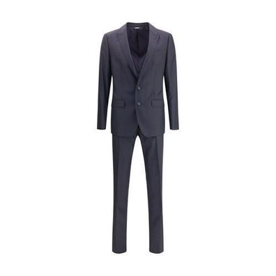 Dolce & Gabbana Black Fleece Wool Two-Piece Suit