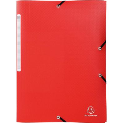 Exacompta Sammelmappe Opak 55085E A4 PP Gummizug 3Klappen rot