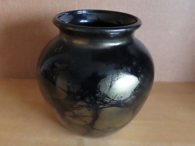 Vase Ballonvase schwarz golden ca. 16 cm H Tischvase 373/16