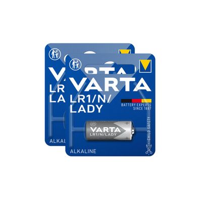2x VARTA LR1 Lady N 4001 MN9100 Batterie 850mAh ø12x29mm 4001