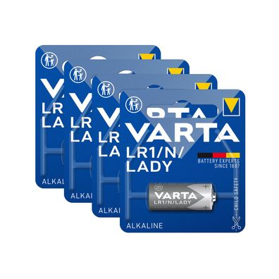 4x VARTA LR1 Lady N 4001 MN9100 Batterie 850mAh ø12x29mm 4001