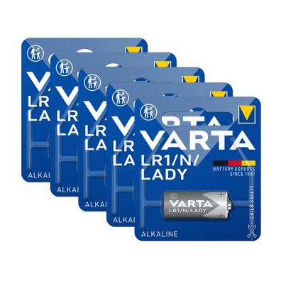 5x VARTA LR1 Lady N 4001 MN9100 Batterie 850mAh ø12x29mm 4001