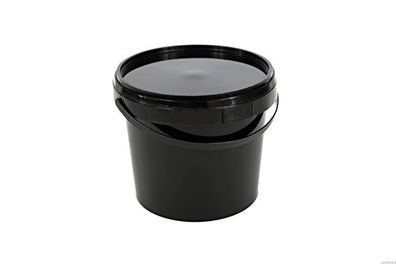 PP-Eimer 01000ml mit Deckel, rund, schwarz, PZH-geprüft