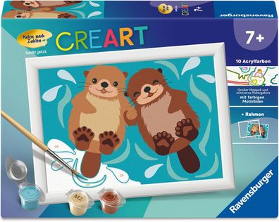 Ravensburger CreArt 12023125 - Verliebte Otter - Malen nach Zahlen für Kinder ab 7 Ja