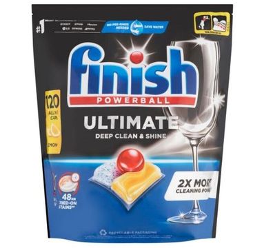 Finish Powerball Ultimate All in 1 Lemon Dishwasher Kapseln 120pcs