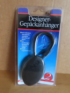 Kofferanhänger Kunststoff Designer-Gepäckanhänger schwarz 2 Stück