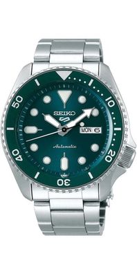 Seiko 5 Sports? Herrenuhr silber grün SRPD61K1