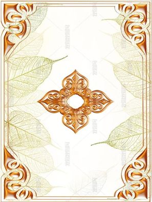 Vlies Fototapeten Dachtapeten Dachbilder Goldgerahmte Geprägte Blätter 4392