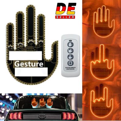 DIY Mittelfinger Auto LED-Licht LED-Schilderleuchte Lustiges Finger Licht