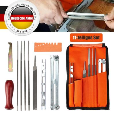 11er Feilen Set Schärfset Feile Tasche Für Motorsäge Kette Kettensägen Schärfen