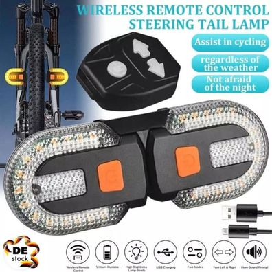 Fahrrad Blinker Licht Fahrrad vorne hinten Blinker wiederaufladbare USB-Lampe DE