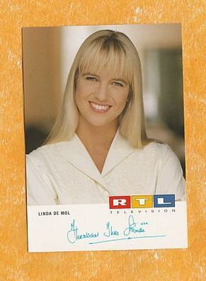 Linda de Mol ( niederländische Showmasterin ) - Originalautogrammkarte