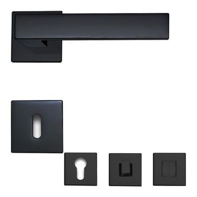 Linea Cali Corner Zincral Türdrücker Rosettengarnitur schwarz matt