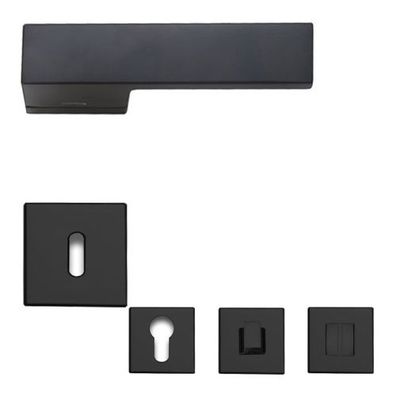 Linea Cali Rosettengarnitur eckig Loft schwarz matt Türdrücker Klinke