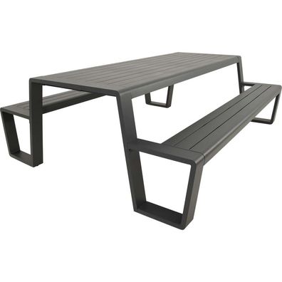 Picknick-Set Estilo Gartenbank Sitzgarnitur Bank mit Tisch rechteckig 220cm anthrazit