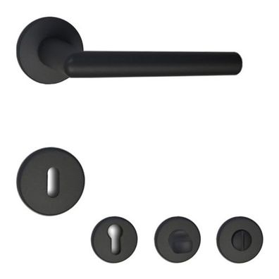 Linea Cali Polo Zincral Rosettengarnitur schwarz Türdrücker Klinke Türgriff