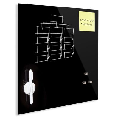 Magnettafel Glas 45x45 cm | Glasmagnettafel beschreibbar | Pinnwand modern