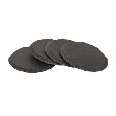 4 x Schiefer Untersetzer Rund Ø 10 cm