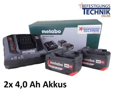 Metabo Basis Starter Set 2x Akku Li-ion 18,0 Volt 4,0 Ah CAS + Ladegerät ASC 55 ?