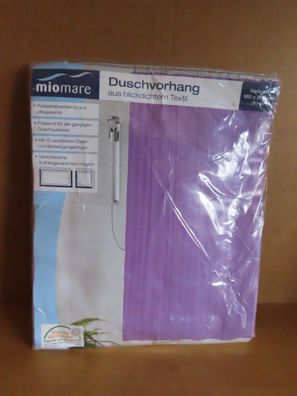 Duschvorhang aus blickdichtem Textil lila ca. 180 x 200cm miomare