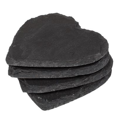 4 x Schiefer Untersetzer Herzform ca. 10 cm
