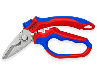 KNIPEX 95 05 20 SB Gewinkelte Elektrikerschere 160 mm mit Mehrkomponenten-Hüllen