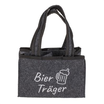 Flaschentasche aus Filz mit 6 Fächern "Bier Träger"