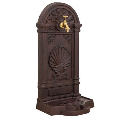 Standbrunnen Brunnen Waschbecken Eisen Wandbrunnen Antik-Stil 69cm braun